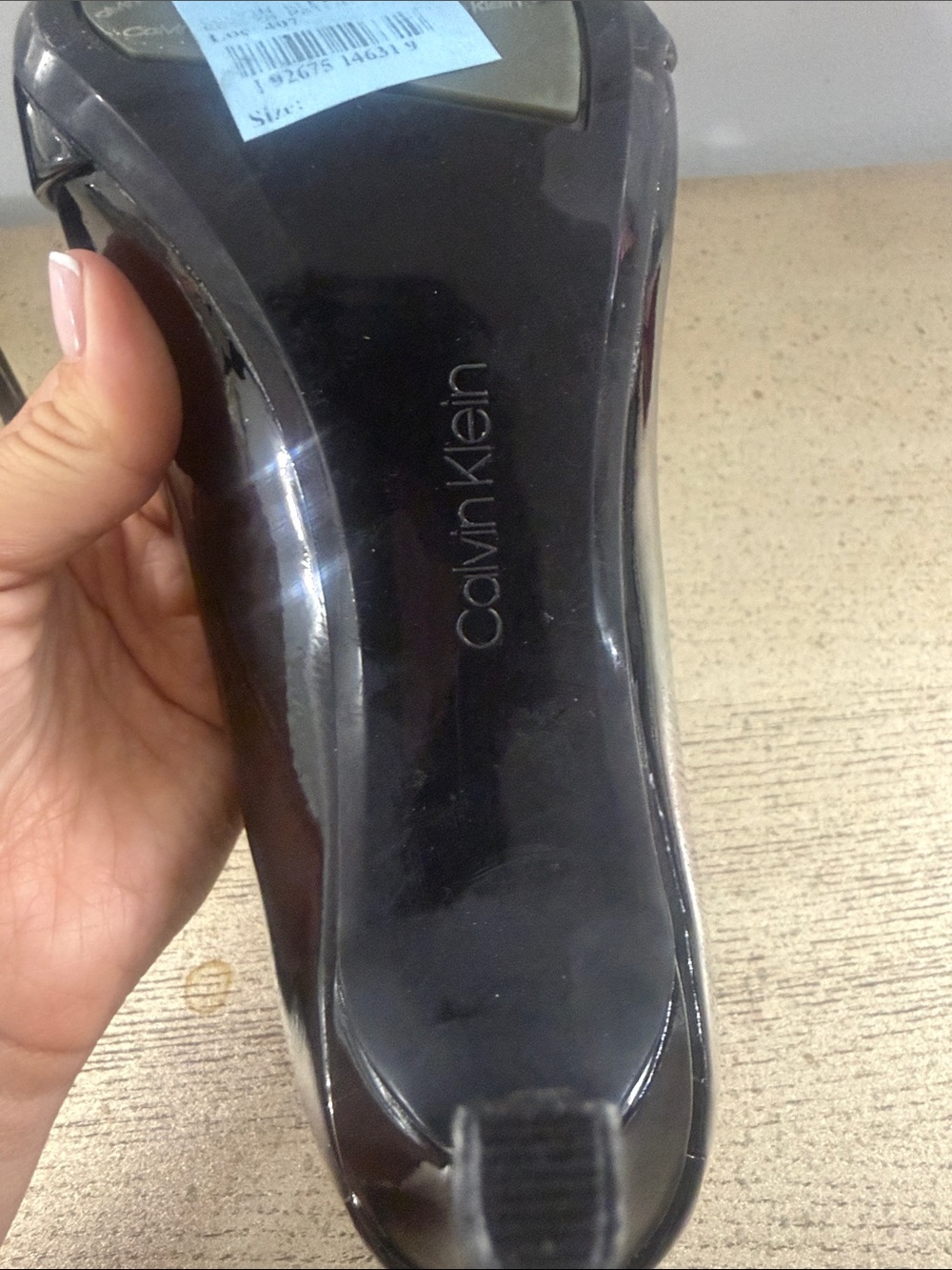 Calvin Klein Black Patent Pointed Pumps - Picture 6 of 6